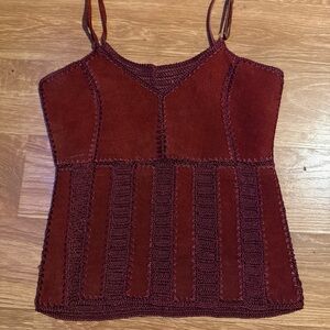 Elegant Burgundy Knit Women's Top